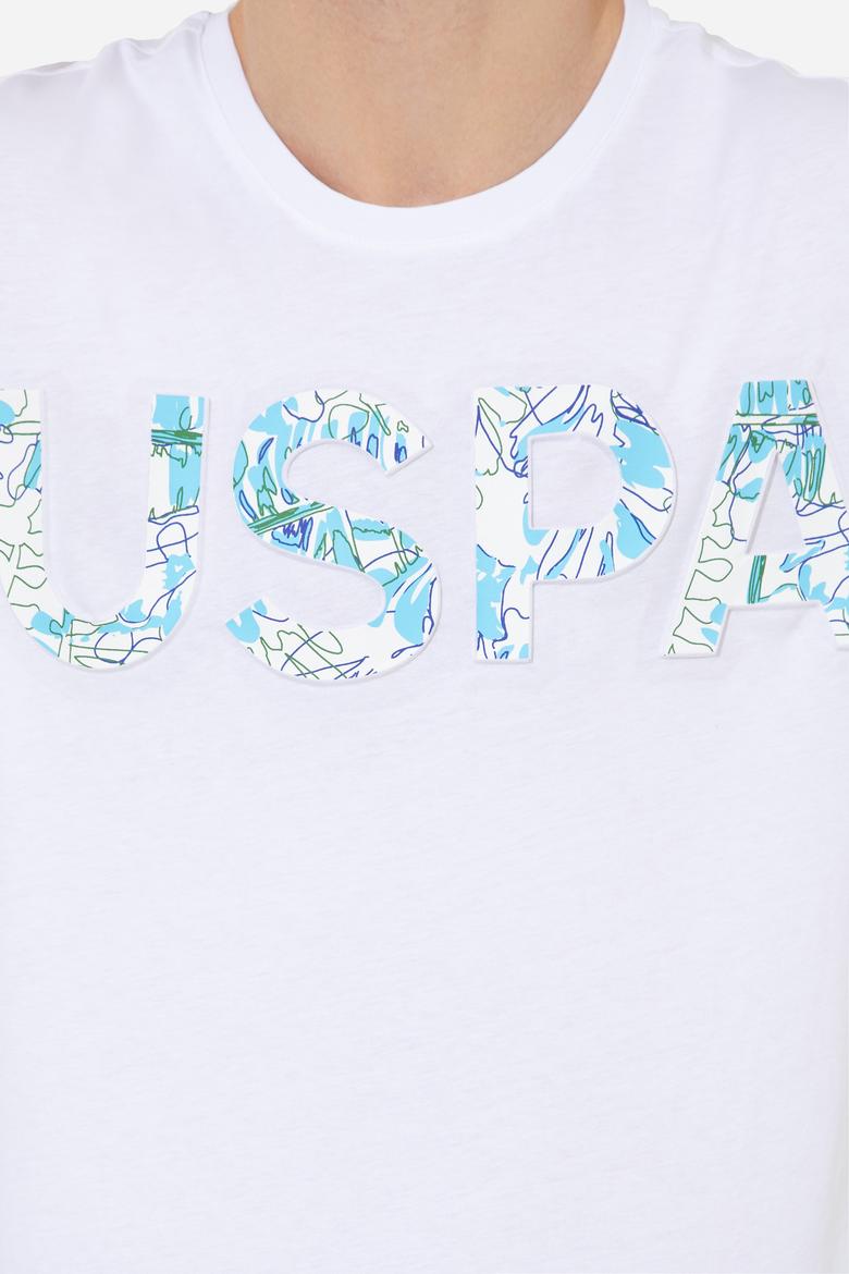 Erkek Beyaz Bisiklet Yaka Tişört - 50248598005