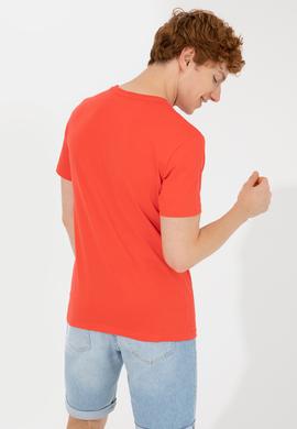 Erkek Kırmızı Bisiklet Yaka Tişört - 50246123050