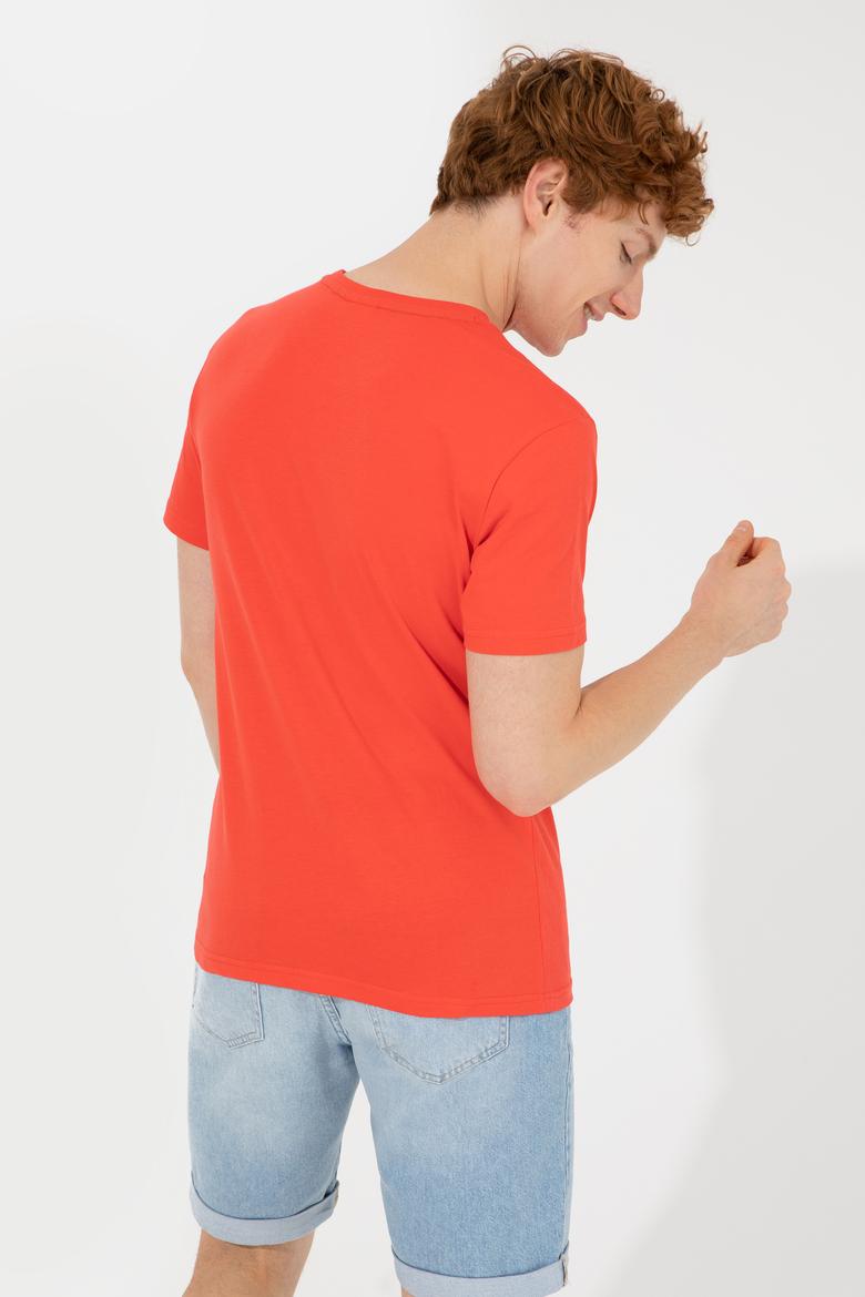 Erkek Kırmızı Bisiklet Yaka Tişört - 50246123050