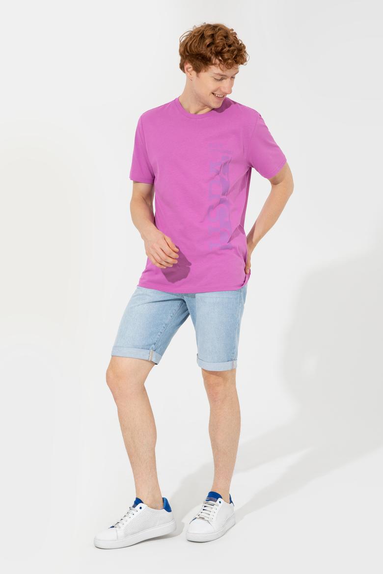 Erkek Menekşe Bisiklet Yaka Tişört - 50247340166