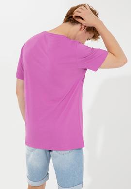 Erkek Menekşe Bisiklet Yaka Tişört - 50247340166