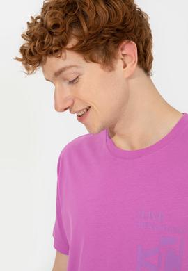 Erkek Menekşe Bisiklet Yaka Tişört - 50247340166