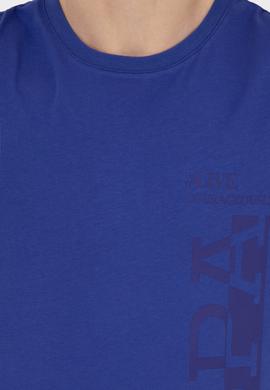 Erkek Mavi Bisiklet Yaka Tişört - 50247340186