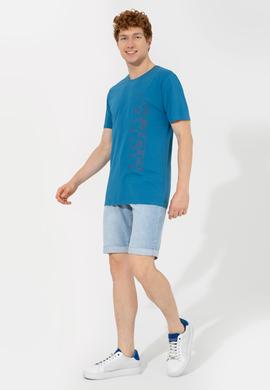 Erkek Petrol Bisiklet Yaka Tişört - 50247340176