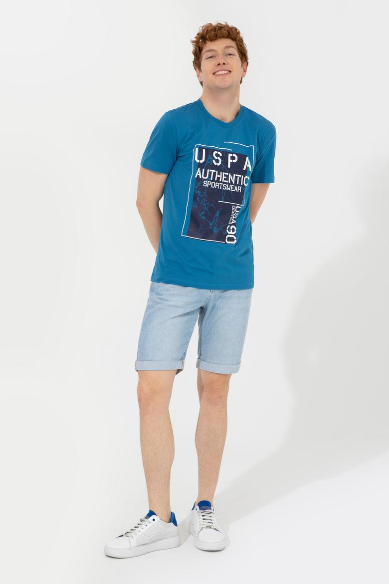 Erkek Petrol Bisiklet Yaka Tişört - 50246123040