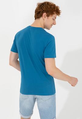 Erkek Petrol Bisiklet Yaka Tişört - 50246123040