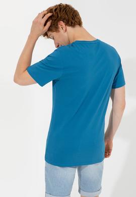 Erkek Petrol Bisiklet Yaka Tişört - 50247340176