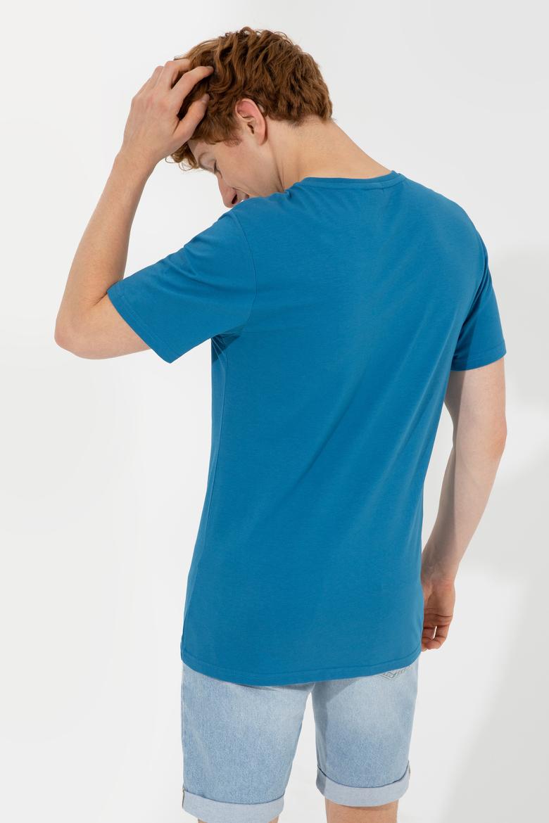 Erkek Petrol Bisiklet Yaka Tişört - 50247340176