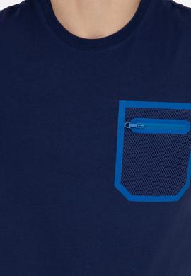 Erkek Lacivert Bisiklet Yaka Tişört - 50249187010