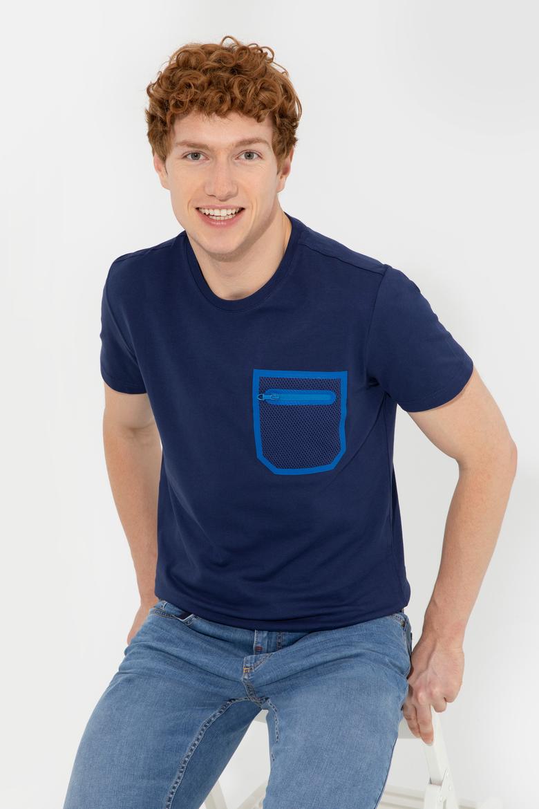Erkek Lacivert Bisiklet Yaka Tişört