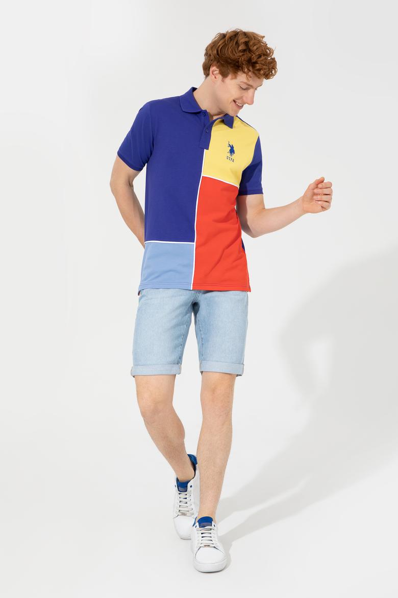 Erkek Mavi Polo Yaka Tişört - 50248519009