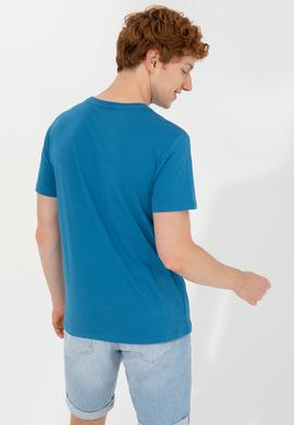 Erkek Petrol Bisiklet Yaka Tişört - 50246126059