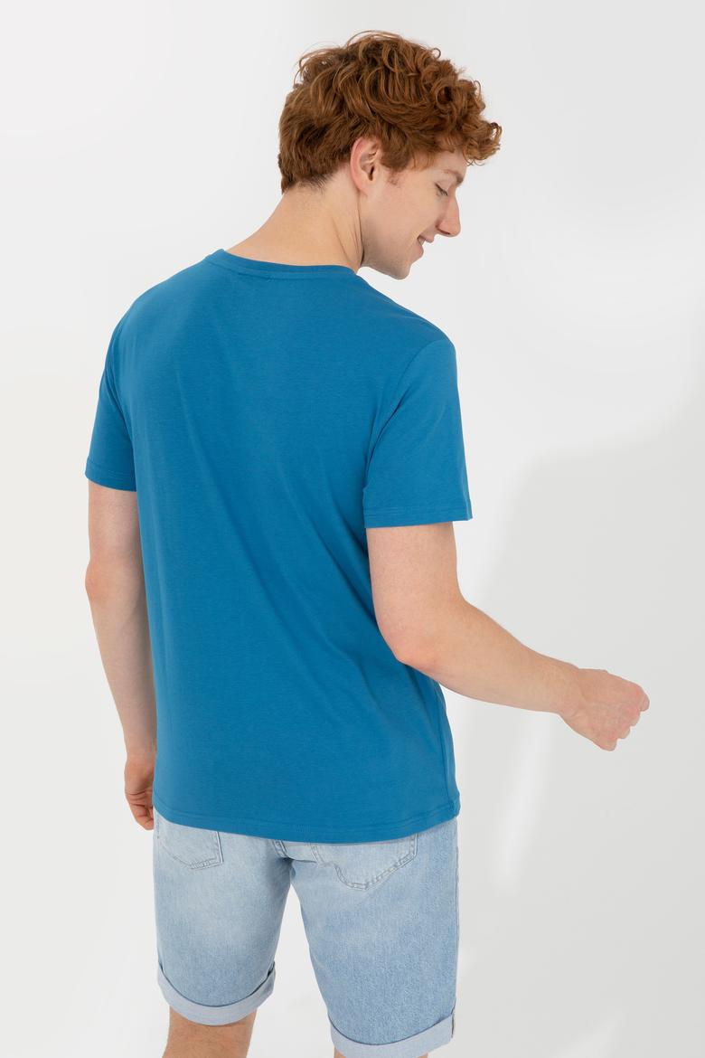 Erkek Petrol Bisiklet Yaka Tişört - 50246126059