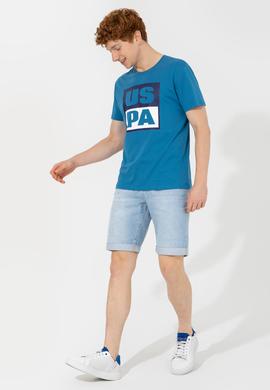 Erkek Petrol Bisiklet Yaka Tişört - 50246126059