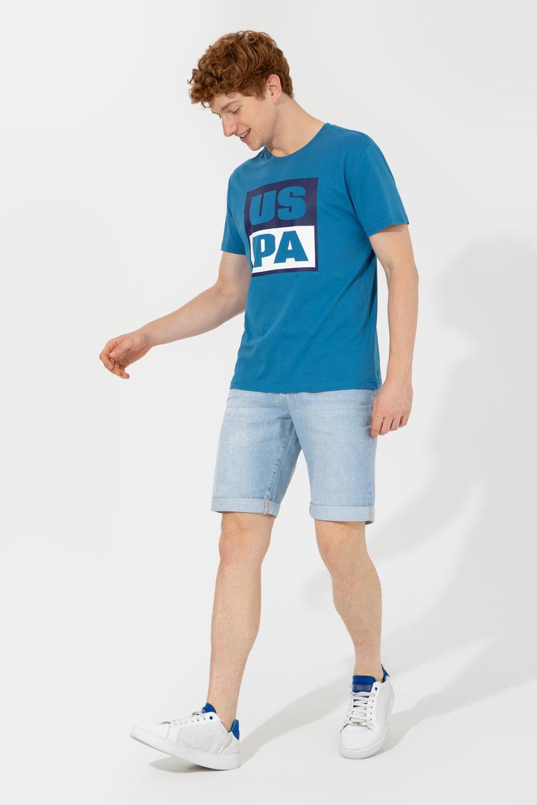 Erkek Petrol Bisiklet Yaka Tişört - 50246126059