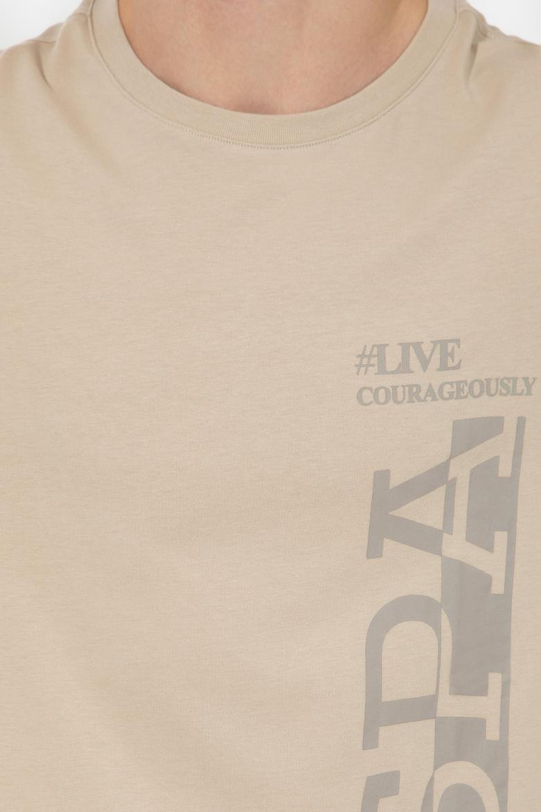 Erkek Taş Bisiklet Yaka T-Shirt - 50247340206