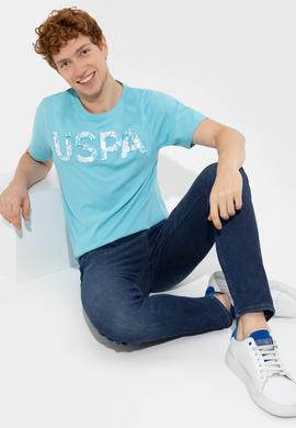 Erkek Turkuaz Bisiklet Yaka Tişört - 50248598165