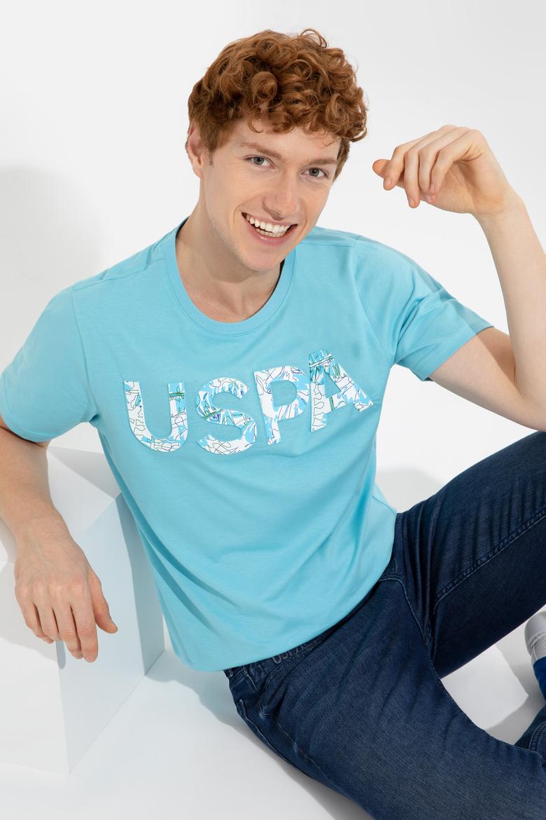 Erkek Turkuaz Bisiklet Yaka Tişört