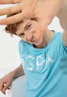 Erkek Turkuaz Bisiklet Yaka Tişört - 50248598165