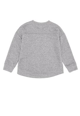 Çocuk Gri Melanj Basic Bisiklet Yaka Sweatshirt - 50260923059