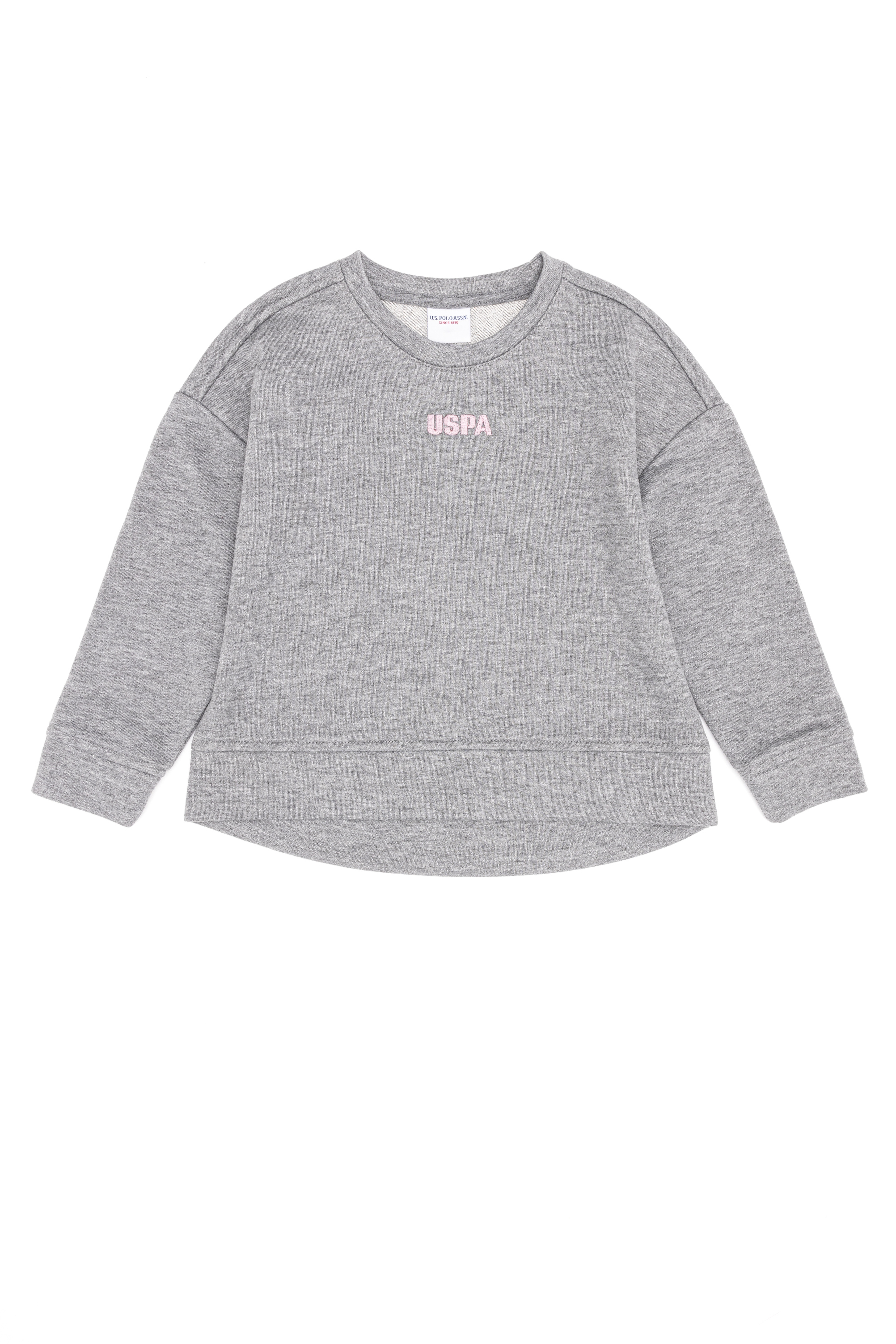 Çocuk Gri Melanj Basic Bisiklet Yaka Sweatshirt - Image 1