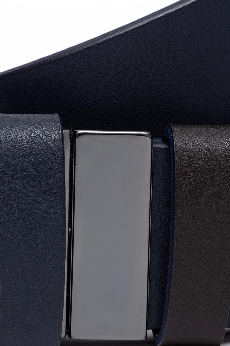 Erkek Çift Taraflı Lacivert Kemer