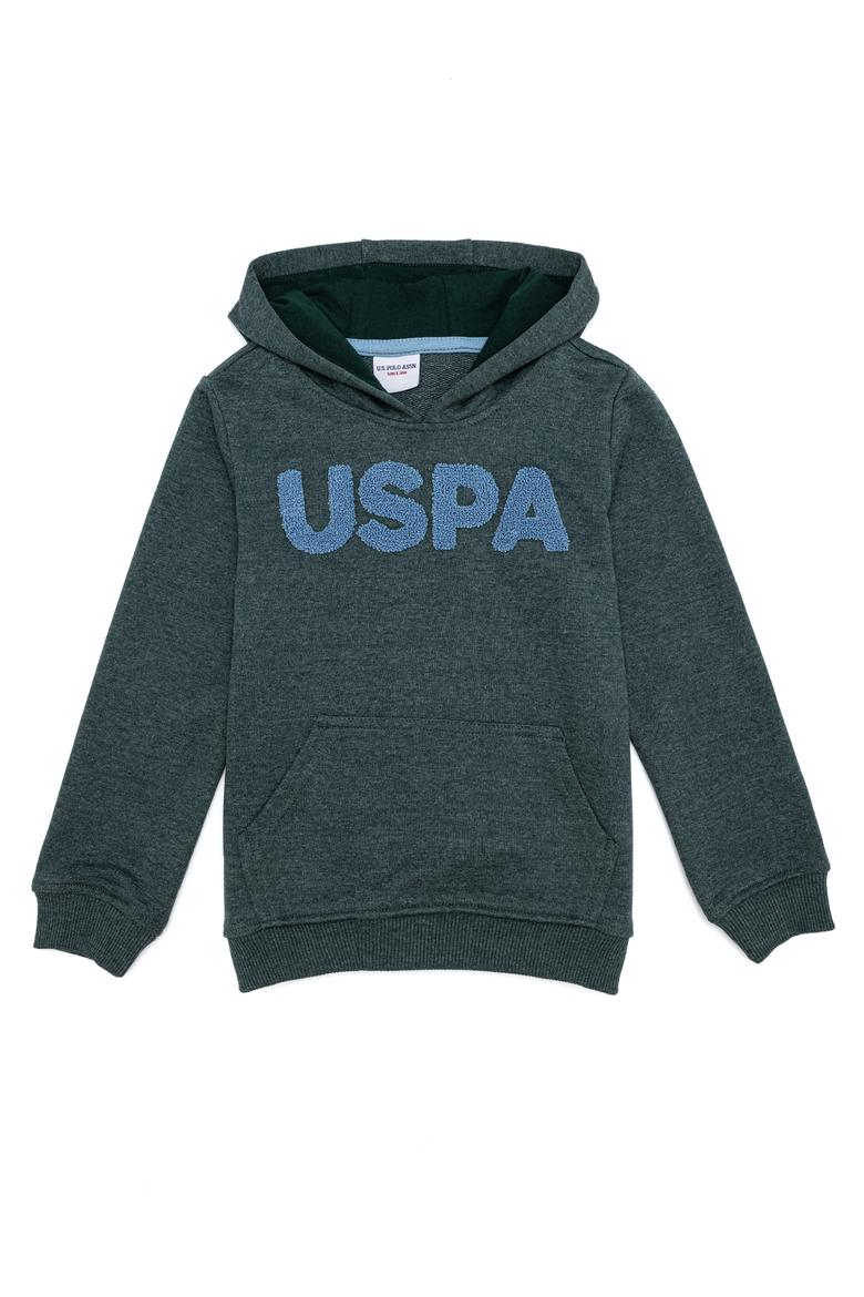 Çocuk Yeşil Basic Kapüşonlu Sweatshirt