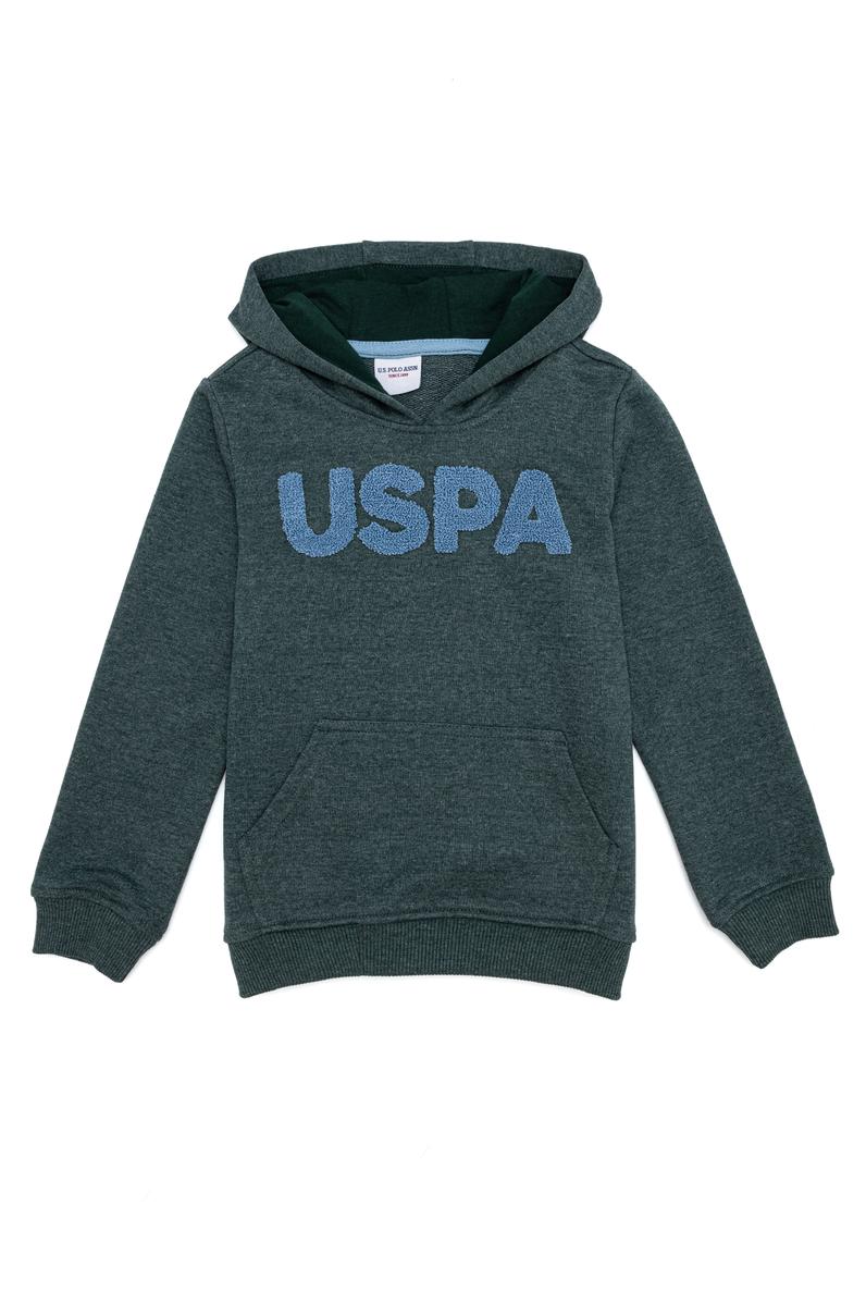 Çocuk Yeşil Basic Kapüşonlu Sweatshirt