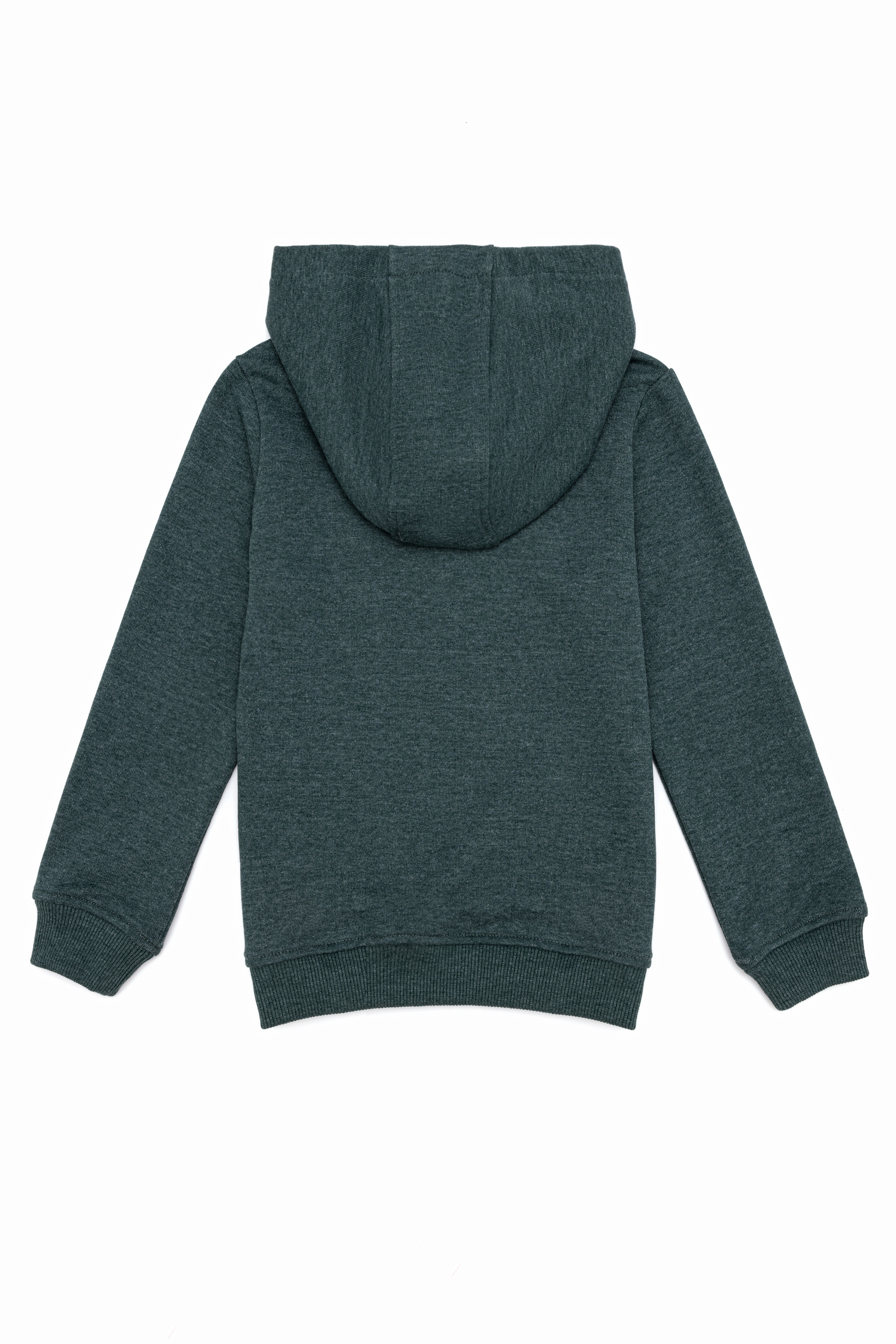 Çocuk Yeşil Basic Kapüşonlu Sweatshirt - Image 2