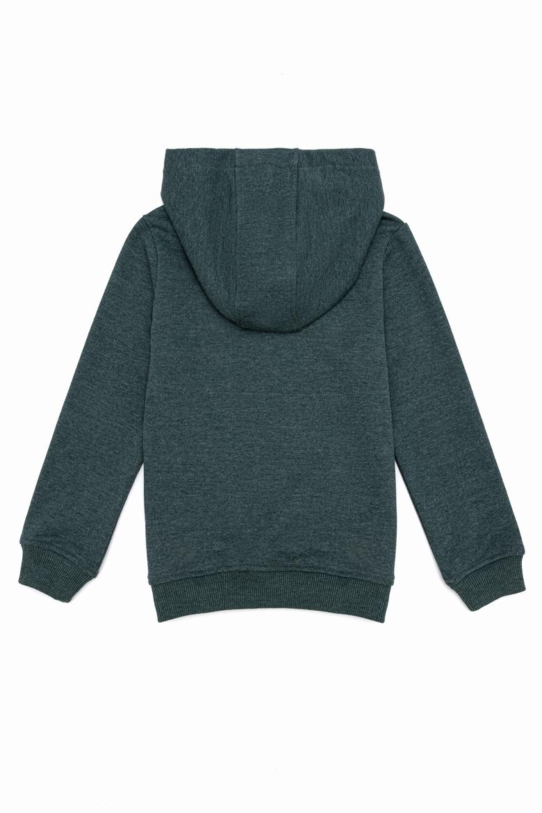 Çocuk Yeşil Basic Kapüşonlu Sweatshirt - 50260648029