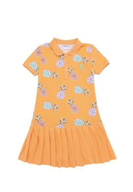 Kız Çocuk Turuncu Kısa Kol Örme Elbise - 50246793019