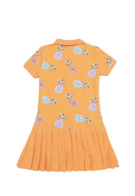 Kız Çocuk Turuncu Kısa Kol Örme Elbise - 50246793019