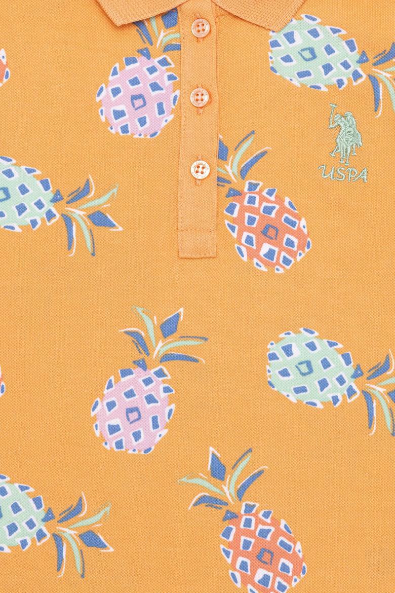 Kız Çocuk Turuncu Kısa Kol Örme Elbise - 50246793019