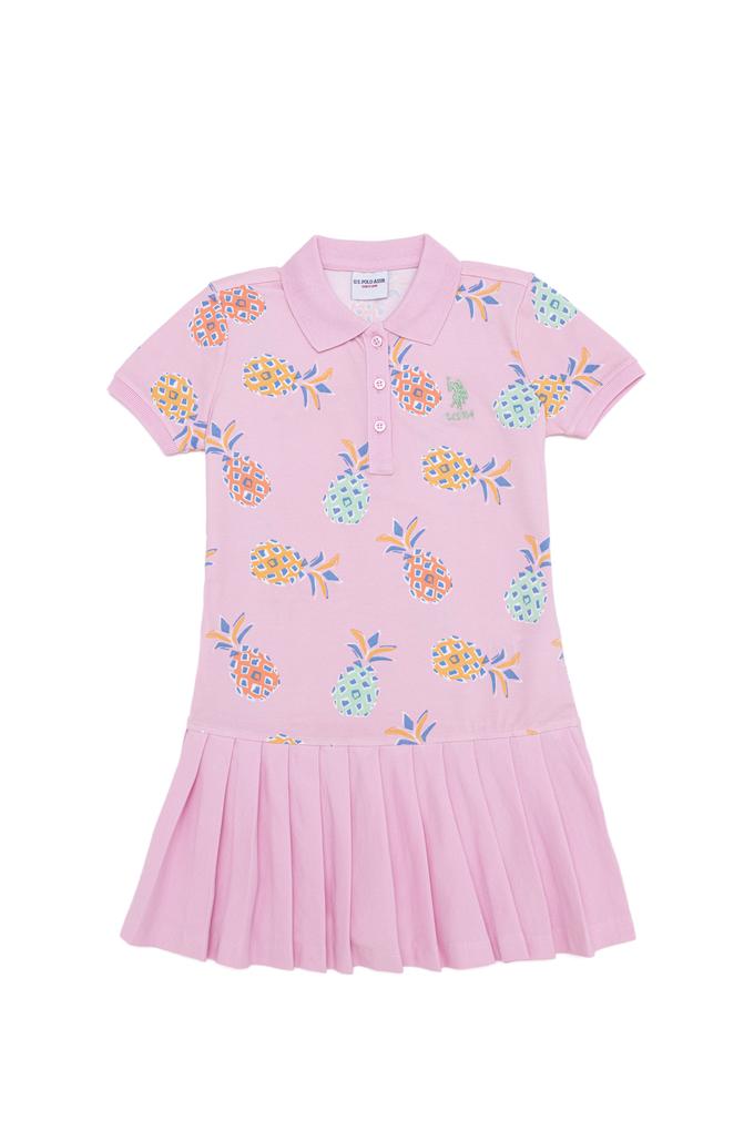Kız Çocuk Manolya Kısa Kol Örme Elbise