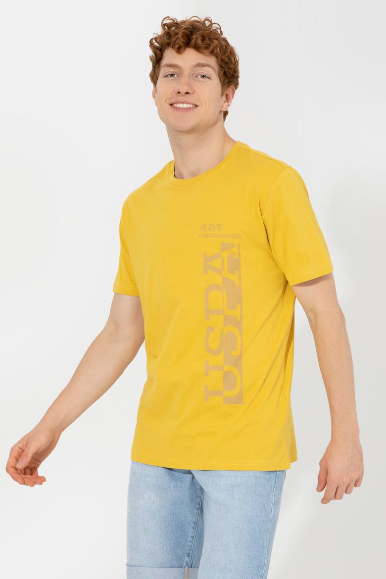 Erkek Safran Bisiklet Yaka Tişört