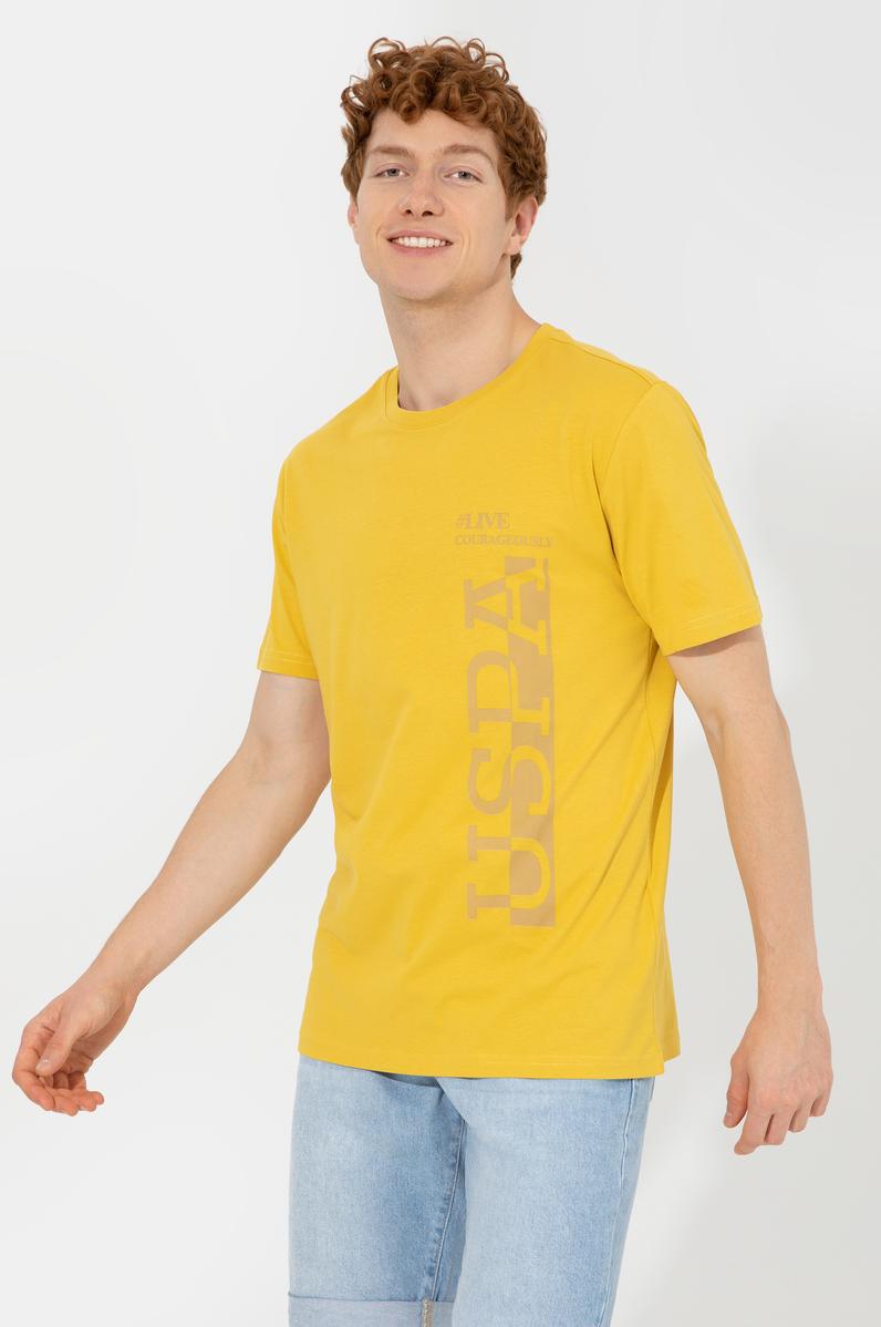 Erkek Safran Bisiklet Yaka Tişört