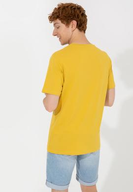 Erkek Safran Bisiklet Yaka Tişört - 50247340196