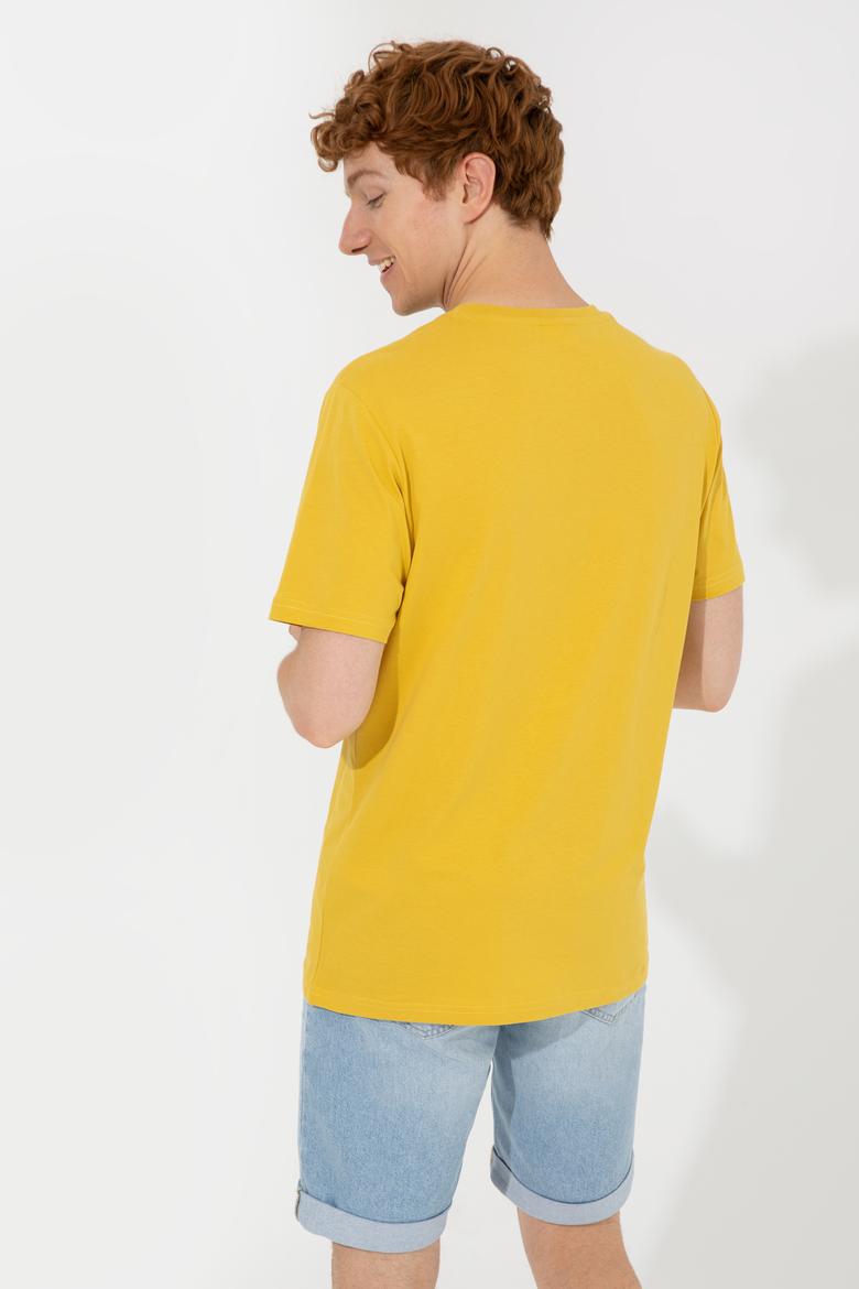 Erkek Safran Bisiklet Yaka Tişört - 50247340196