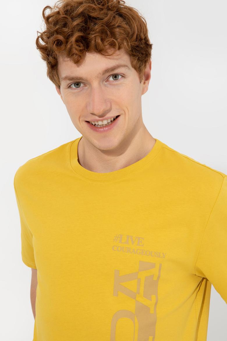 Erkek Safran Bisiklet Yaka Tişört - 50247340196