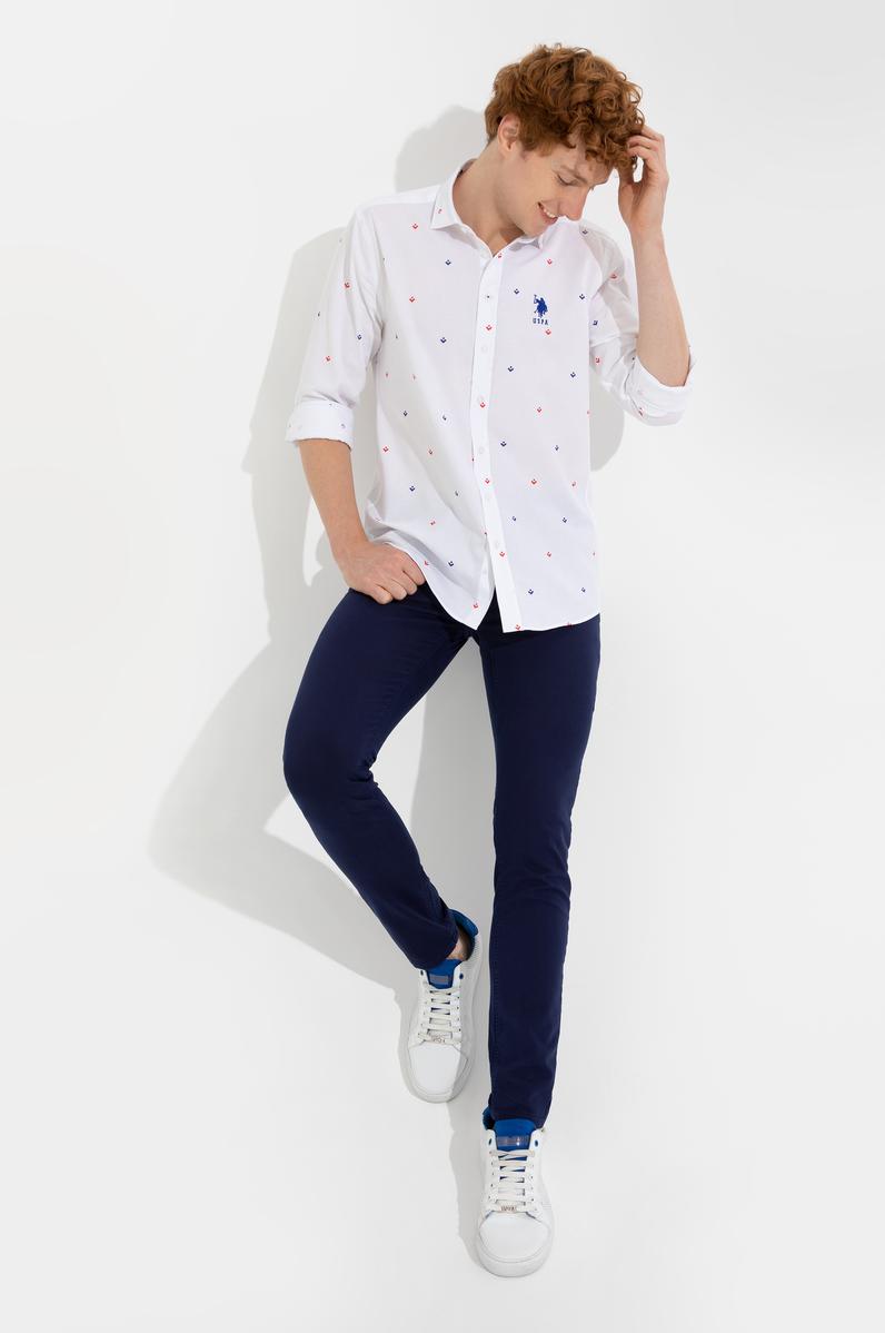 Erkek Mavi Uzun Kollu Gömlek