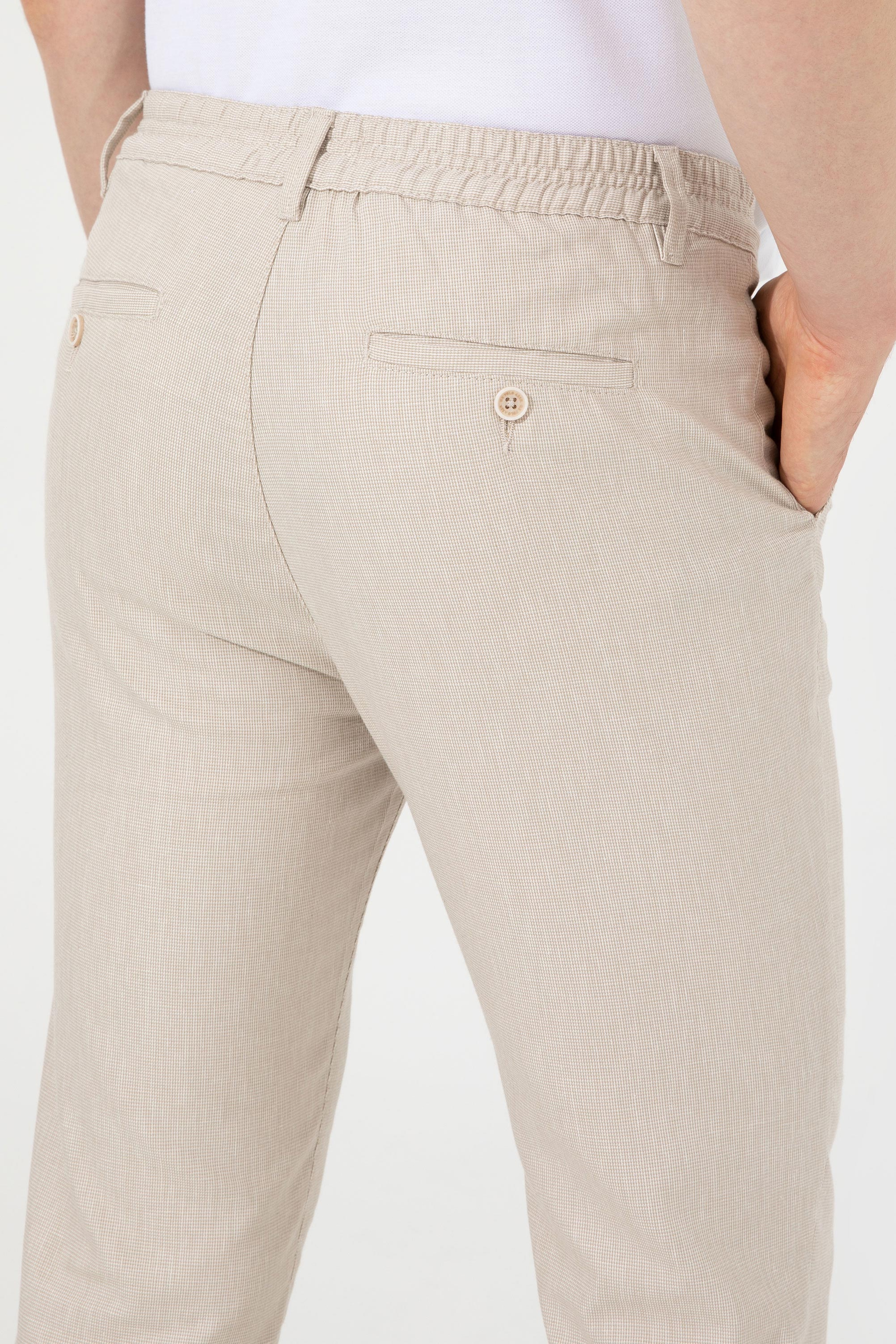 Erkek Carrot Fit Kum Chinos - Image 7