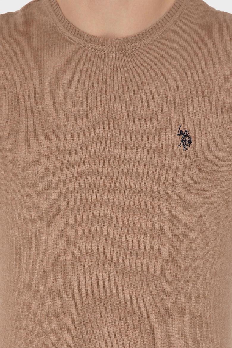 Erkek Camel Melanj Bisiklet Yaka Basic Triko Kazak - 50251887059