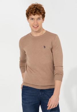 Erkek Camel Melanj Bisiklet Yaka Basic Triko Kazak - 50251887059