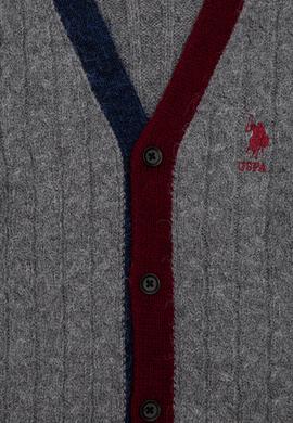 Erkek Çocuk Gri Melanj V - Yaka Triko Hırka - 50237708016