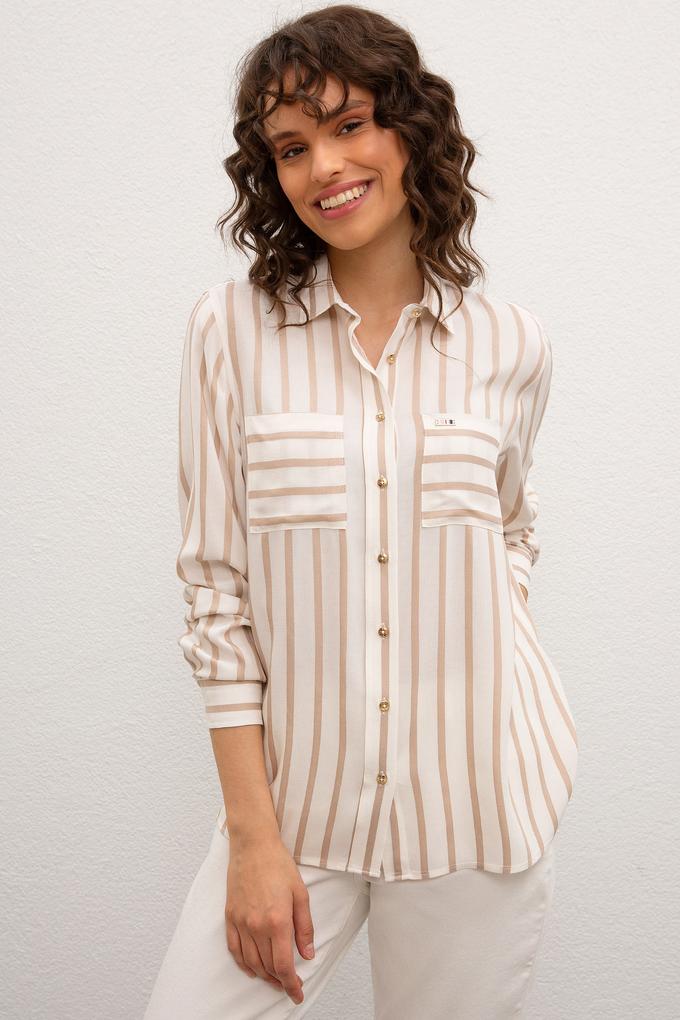 Kadın Beyaz Gömlek Uzunkol