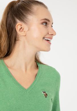 Kadın Mint Melanj Basic Kazak - 50255648053