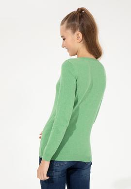 Kadın Mint Melanj Basic Kazak - 50255648053