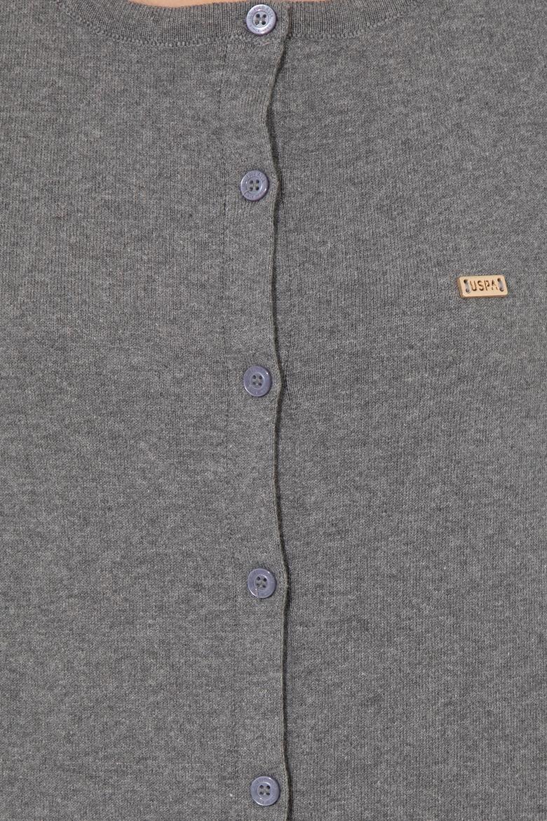 Kadın Gri Melanj Basic Triko Hırka - 50251904050