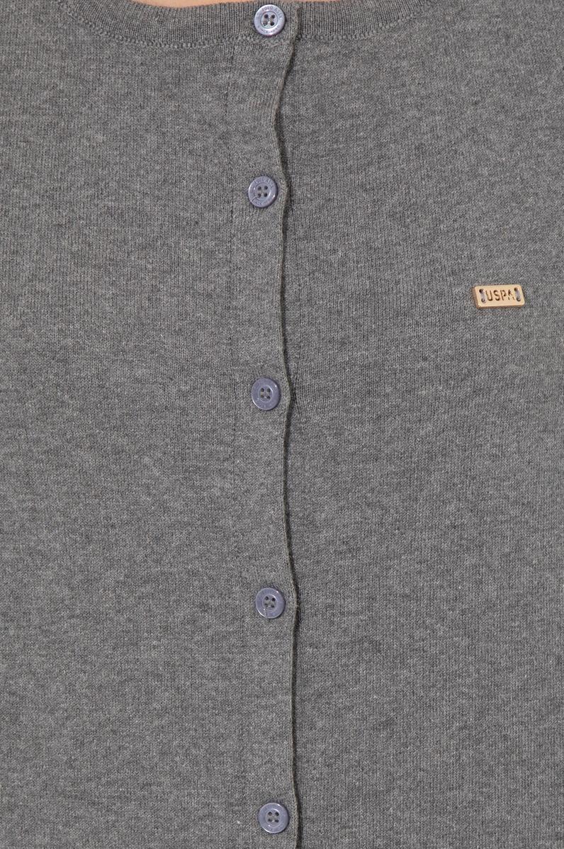 Kadın Gri Melanj Basic Triko Hırka