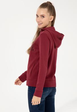 Kadın Vişne Basic Sweatshirt - 50256258037